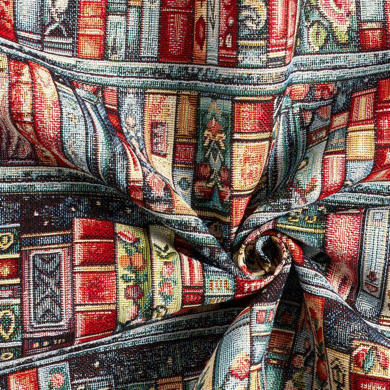 Dekoračn&iacute; l&aacute;tka Gobel&iacute;n Barevn&aacute; knihovna &ndash; modr&aacute; jedle/karm&iacute;nově červen&aacute;,  image number 3