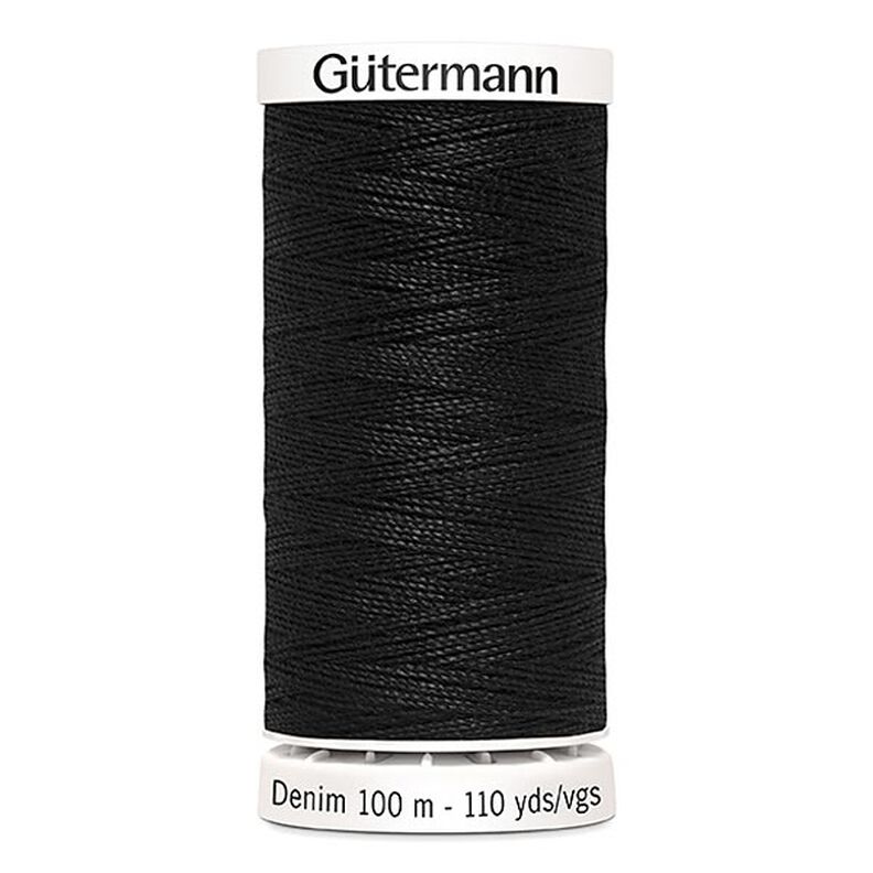 Džínová nit [1000] | 100 m  | Gütermann – černá,  image number 1