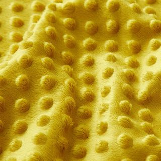 Hebký fleece vyražené puntíky – kari žlutá, 