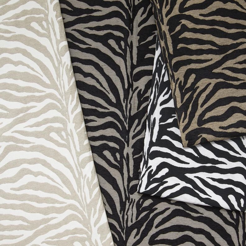 Čalounická látka Žakár Zebra – černá/šedá,  image number 5