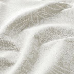 Dekorační látka Polopanama Květinový vzor paisley – přírodni/bílá, 