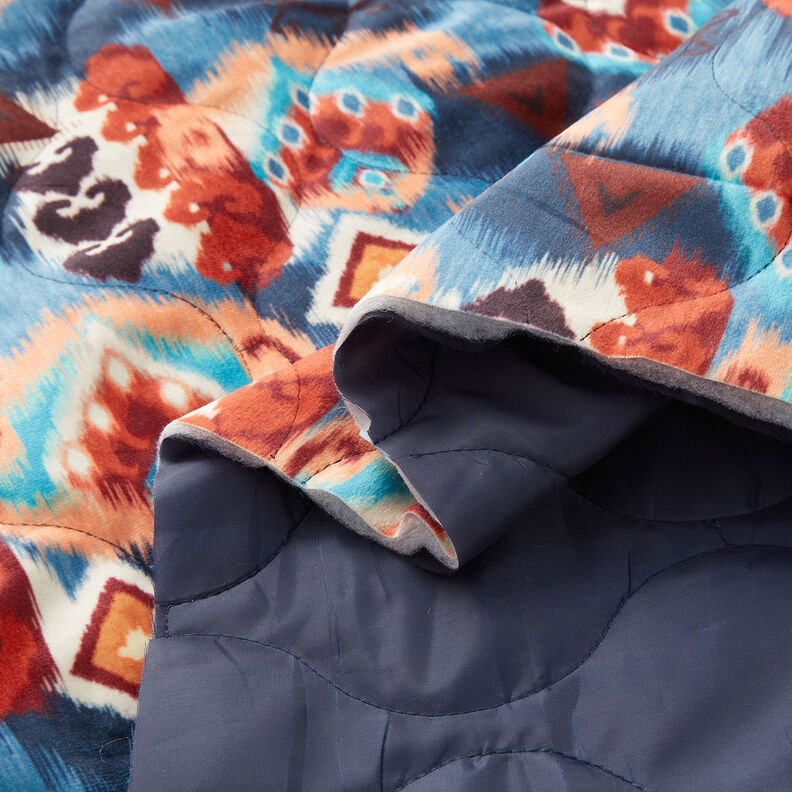 Prošívaná tkanina velur retro vzor třívrstvá – mix barev,  image number 4
