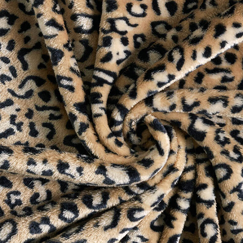 Hebký fleece Leopardí vzor – středně hnědá,  image number 3