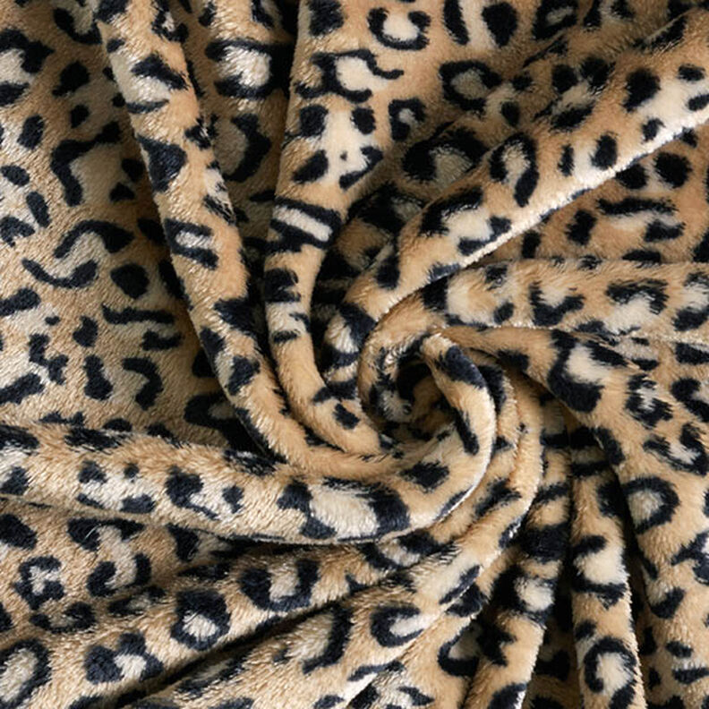 Hebký fleece Leopardí vzor – středně hnědá, image number 3