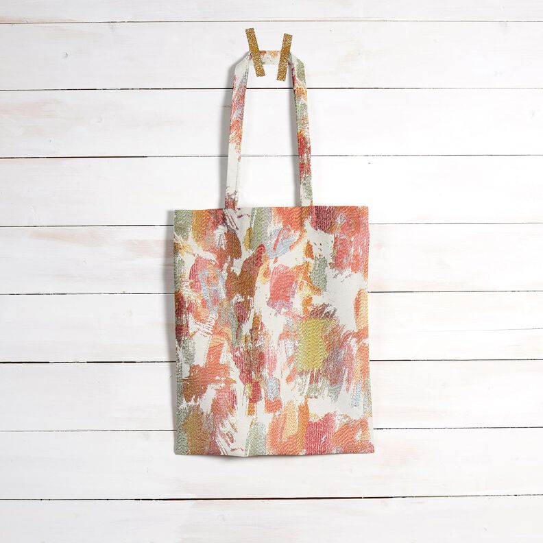 Dekorační látka Gobelín abstraktní umění – světle béžová/světlý odstín bobulového ovoce,  image number 6