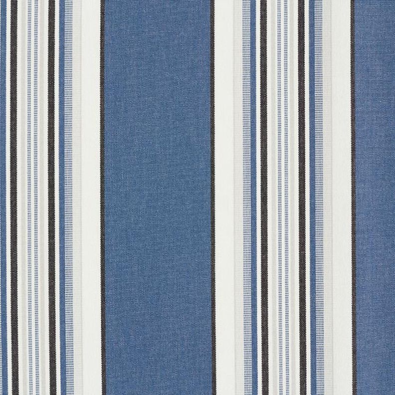 Látka na markýzy Široké a úzké pruhy – džínově modrá/bílá,  image number 1