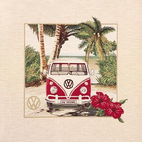 Dekorační látka Kusový gobelín VW Bulli – přírodni/červená, 