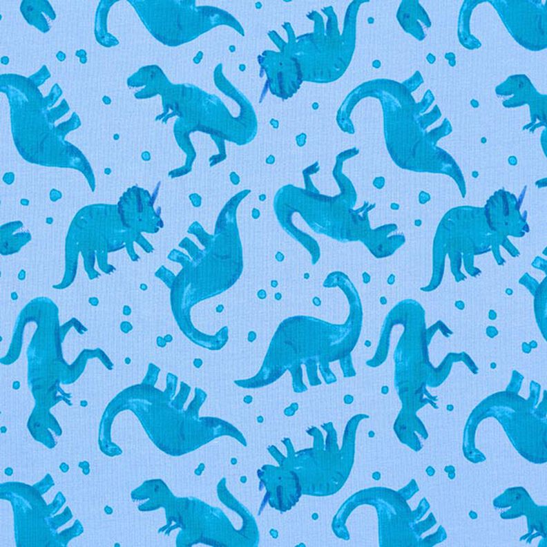 Francouzské froté letní teplákovina Dinosauři | PETIT CITRON – světle modra,  image number 1