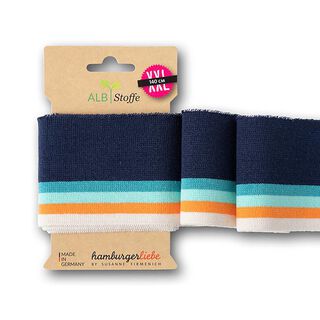 GOTS Náplety CUFF ME COLLEGE [ 140 cm | 7 cm ] | Albstoffe – namornicka modr/oranžová, 