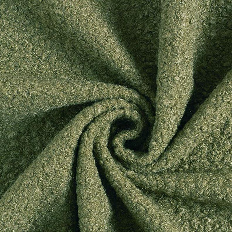 Valchované pletené buklé – olivová,  image number 1