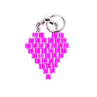 Přívěsek Brick Stitch Heart [11 mm  x 16 mm] | Rico Design – pink, 