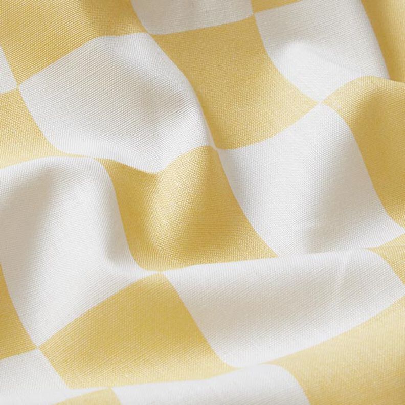 Bavlněná látka Kreton Abstraktní kostky – bílá/vanilkově žlutá,  image number 2