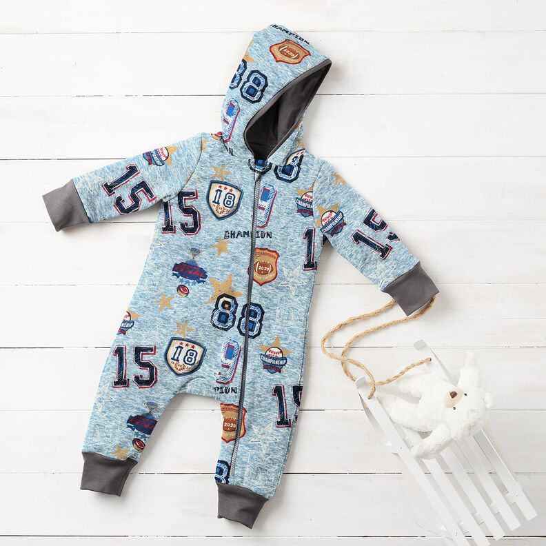 Alpenfleece Kolážová bunda – světle modra/šedá,  image number 6