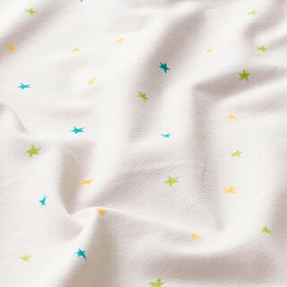Bavlněný žerzej Malé hvězdičky | PETIT CITRON – vlněná bílá, 