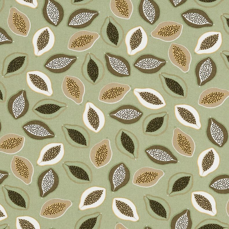 Viskózová tkanina Papaya – rákosove zelená/taupe (šedohnědá),  image number 1