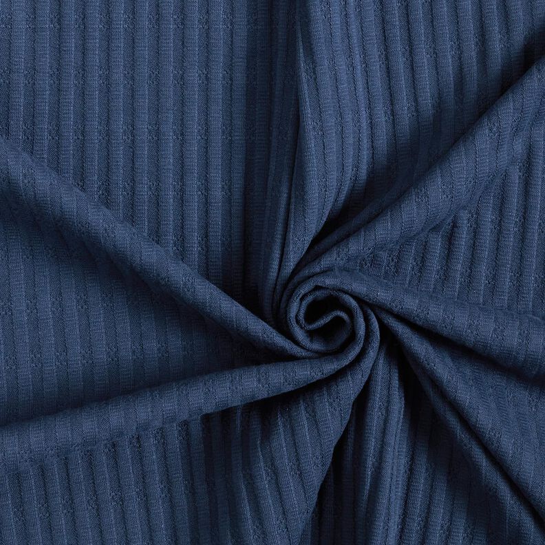 Žebrovaný žerzej Jediný pletený vzor – noční modrá,  image number 3