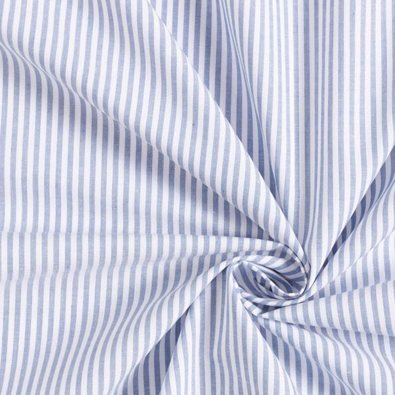 Bavlněný popelín Proužky, barveno v přízi – džínově modrá/bílá,  image number 5