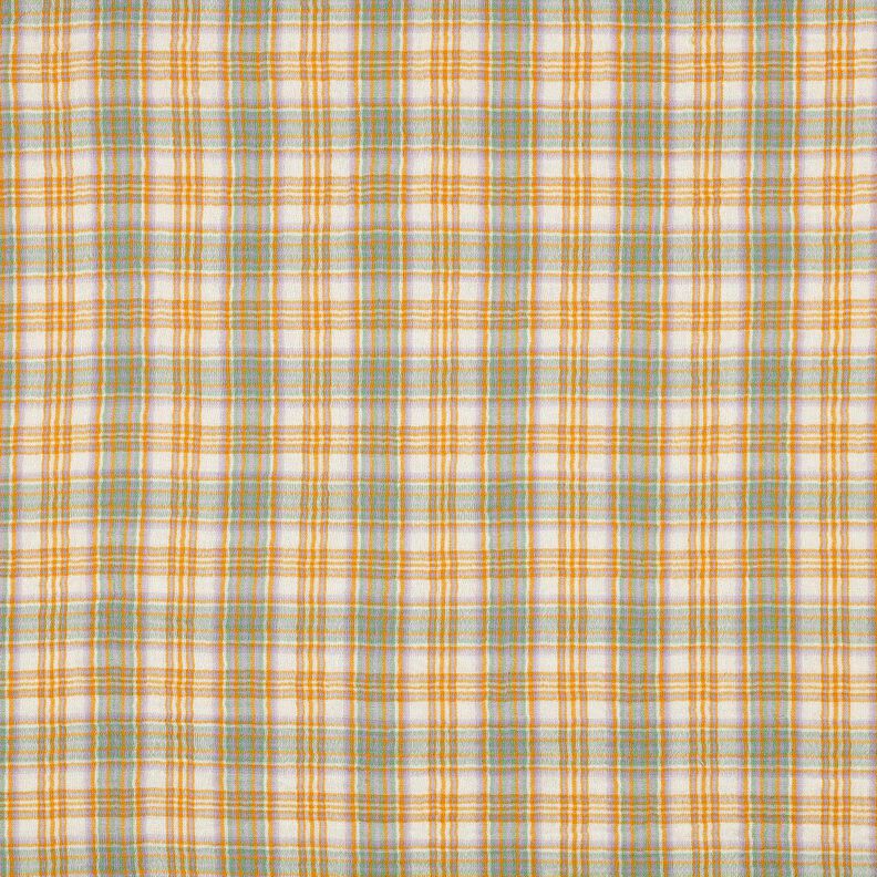 Mušelín / dvojitá mačkaná tkanina Károvaná | Poppy Fabrics – kari žlutá/šalvějová,  image number 1