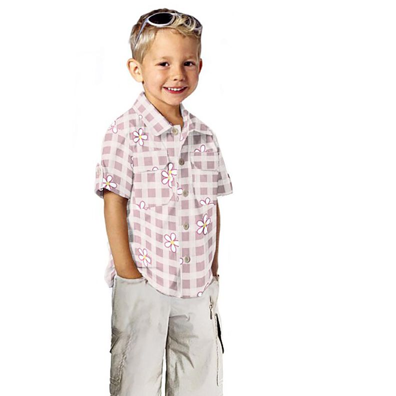 Bavln?n&yacute; žerzej Kostky a kv?tiny &ndash; b&iacute;l&aacute;/r?žov&aacute;,  image number 5