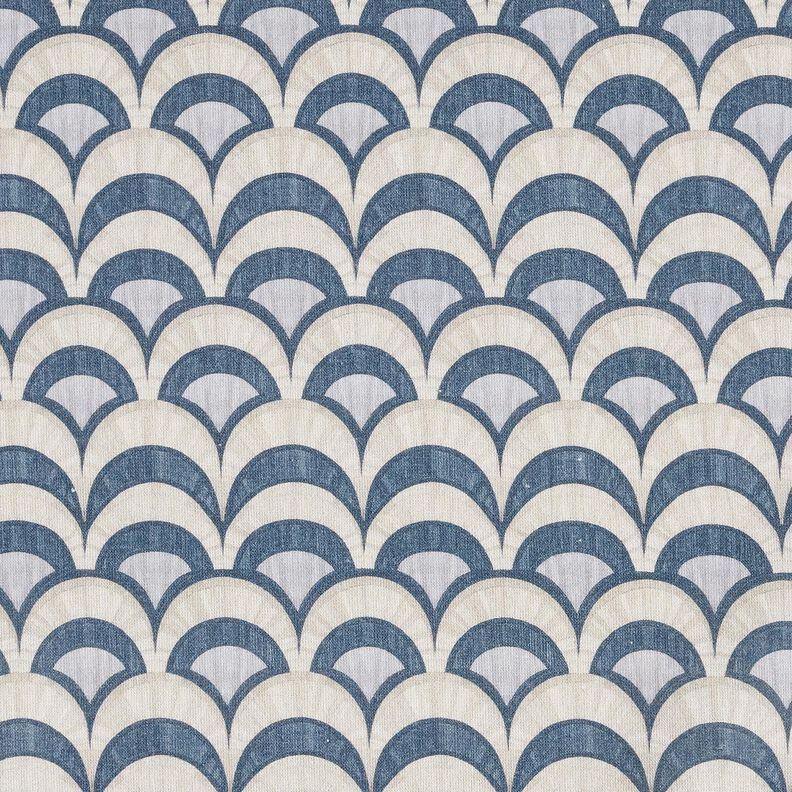 Bavlněná látka Popelín Eelegantní oblouky – modrošedá/taupe (šedohnědá),  image number 1