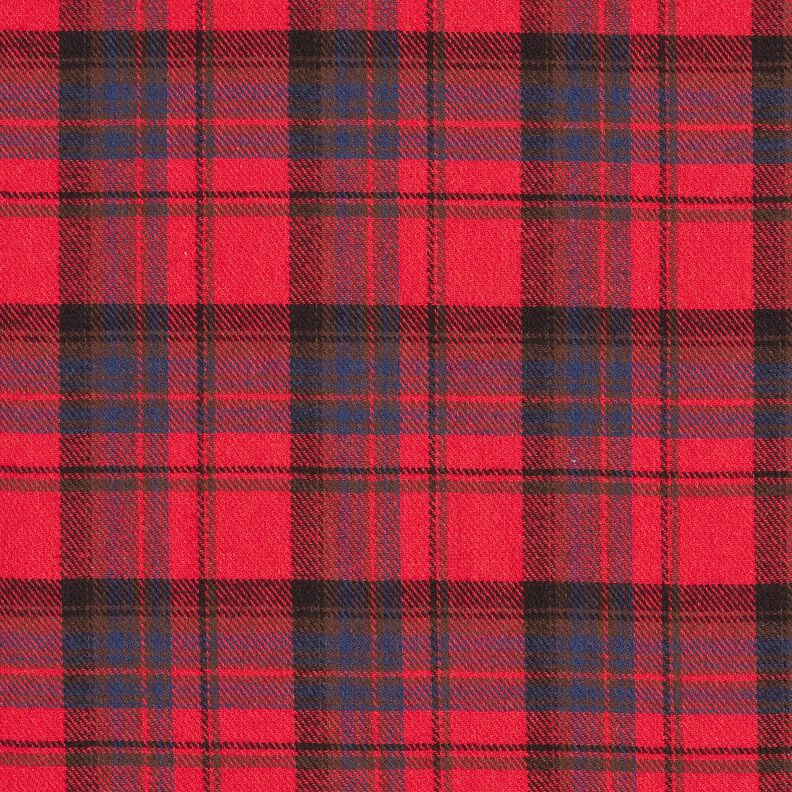 Bavlněný flanel Kostka – chili/indigová, image number 1