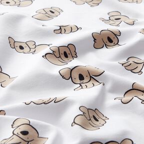 GOTS Bavlněný žerzej Koala | Poppy Fabrics – bílá/mandlová, 