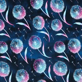 Bavlněný žerzej Pampelišky | Glitzerpüppi – noční modrá/purpurová, 