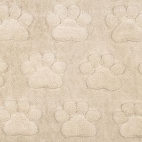 Hebký fleece Psí tlapky – světle béžová, 