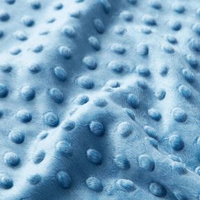 Hebký fleece vyražené puntíky – světle modra, 