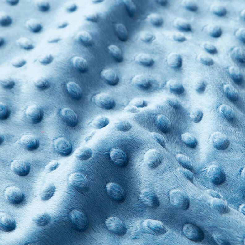 Hebký fleece vyražené puntíky – světle modra,  image number 2