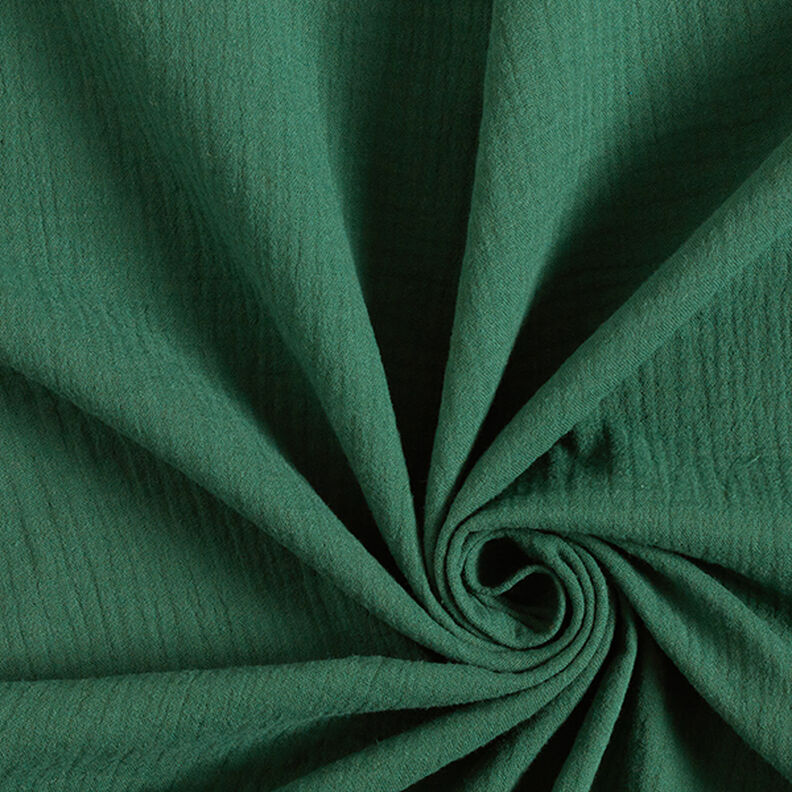 Mušelín / dvojitá mačkaná tkanina – tmavě zelená,  image number 1