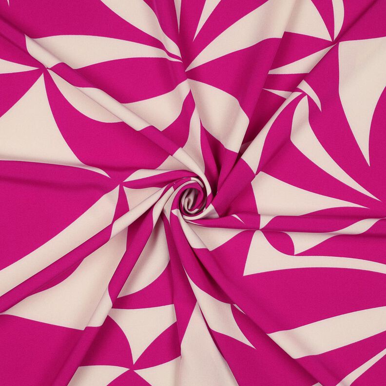 Strečová látka na halenku s geometrickým vzorem | Poppy Fabrics – purpurová/cashew (béžová),  image number 3