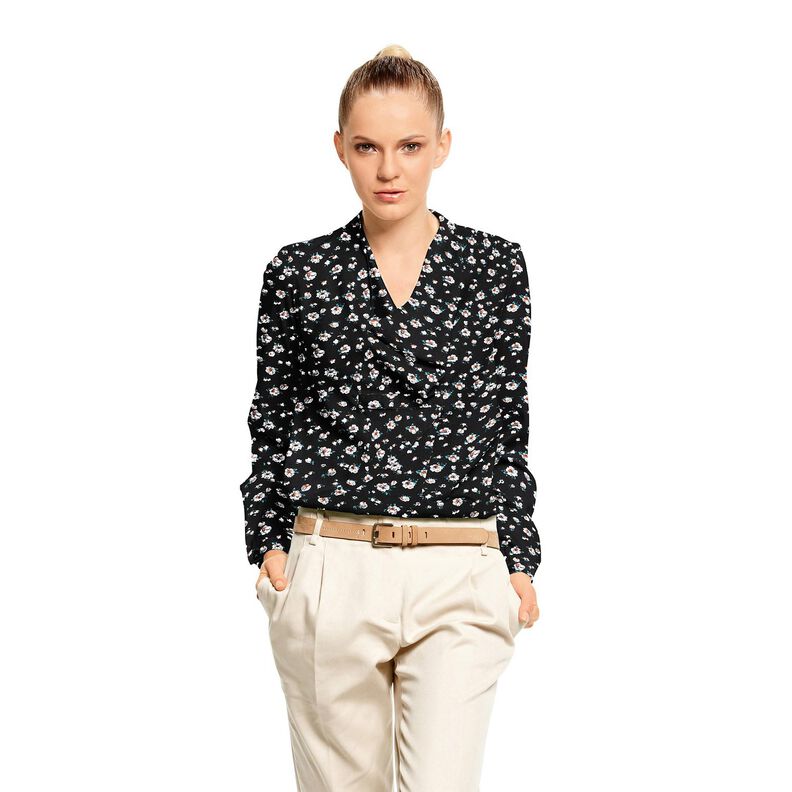 Visk&oacute;zov&aacute; tkanina květinov&yacute; d&eacute;&scaron;ť &ndash; čern&aacute;,  image number 5