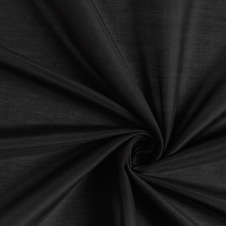 Velmi lehký voál z bavlněné a hedvábné tkaniny – černá,  image number 1