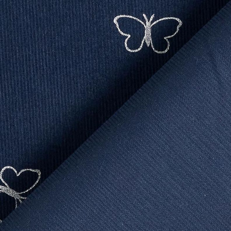 Dětský manšestr třpytiví motýli – namornicka modr,  image number 4
