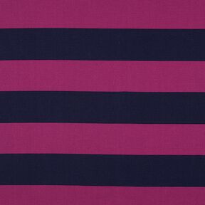 Dekorační látka Plátno Veselé pruhy – purpurová/noční modrá, 