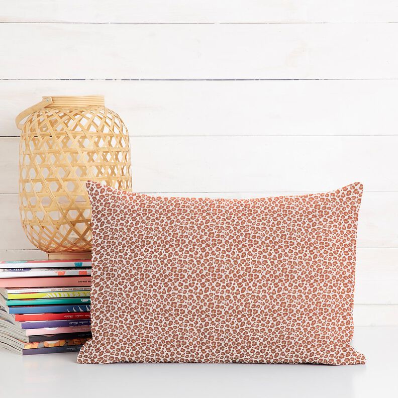 Bavlněná látka Kreton Malý leopard – slonová kost/mědená,  image number 6