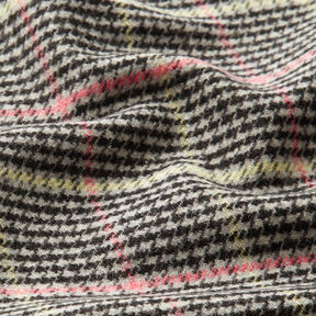 Kabátová tkanina Houndstooth kostkovaná s třpytivým efektem – šedá/černá, 