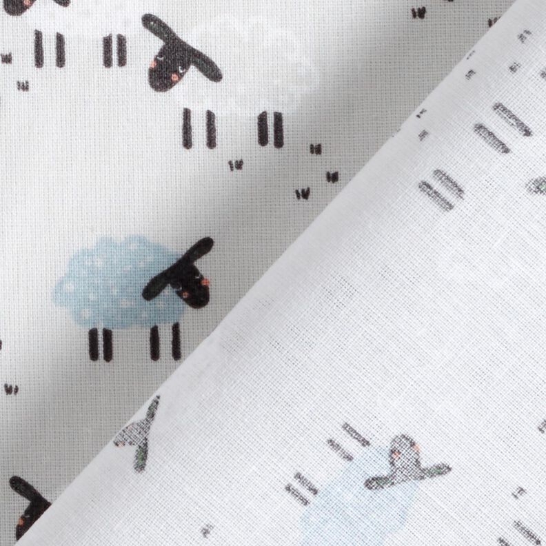 Bavlněný popelín Ovce na louce – světle šedá, image number 4