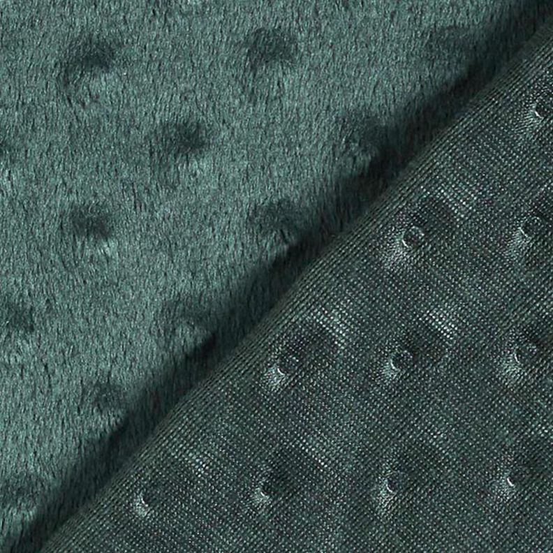 Hebký fleece vyražené puntíky – tmavě zelená,  image number 4