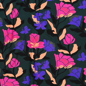 Lenzing Ecovero™ Amira Floral | Nerida Hansen – tmavě zelená/světle fialova, 