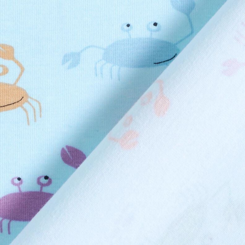 Bavlněný žerzej Sladcí kraby – baby modra,  image number 4