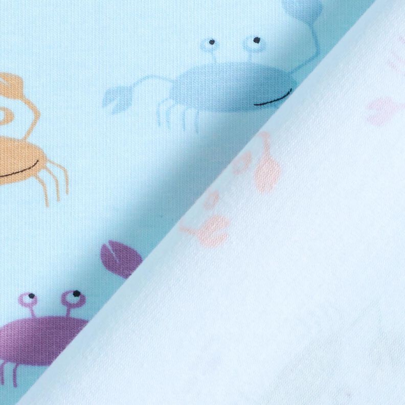 Bavlněný žerzej Sladcí kraby – baby modra, image number 4