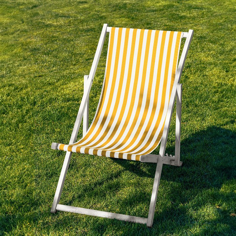 Outdoor Lehátkovina Podélné proužky 44 cm – sluníčkově žlutá/bílá,  image number 4