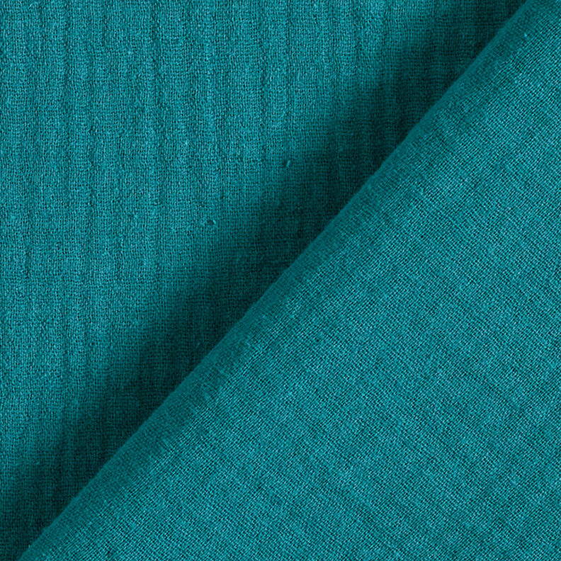 Mušelín / dvojitá mačkaná tkanina – petrolejová,  image number 4