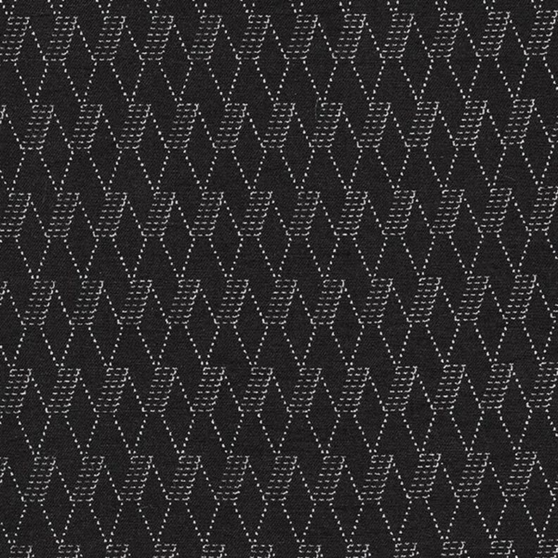 Strečová džínovina s abstraktními kosočtverci – černá,  image number 1