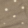 Plyš teddy Vyšívané kytičky | Poppy Fabrics – tmavá taupe,  thumbnail number 2