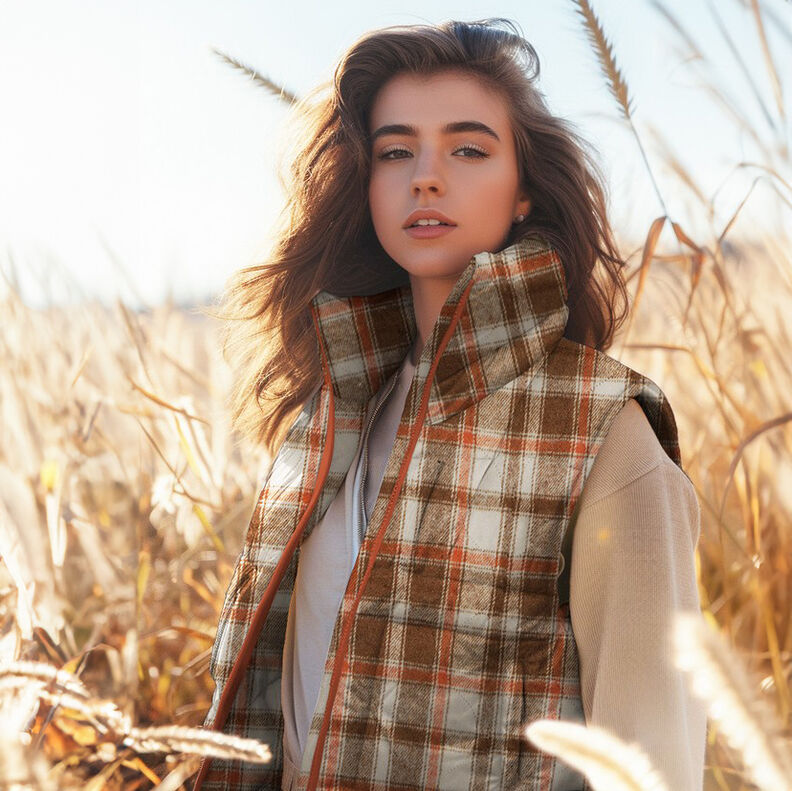 Prošívaná látka Flanel Kostka | Poppy Fabrics – béžová, image number 7