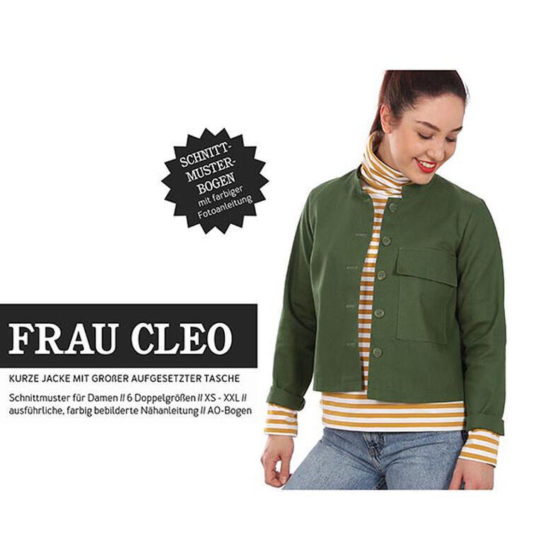 FRAU CLEO krátká bunda se stojáčkem a velkou kapsou | Studio Schnittreif | XS-XXL,  image number 1