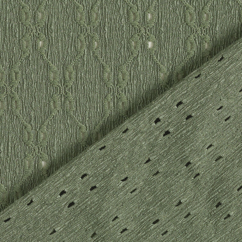 Výšivka Krinkel jersey s očky – rákosove zelená,  image number 5